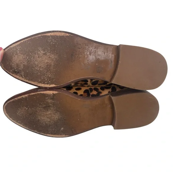 MADEWELL The Frances Loafer in Leopard Calf Hair pointy toe flat slight heel - Picture 3 of 8